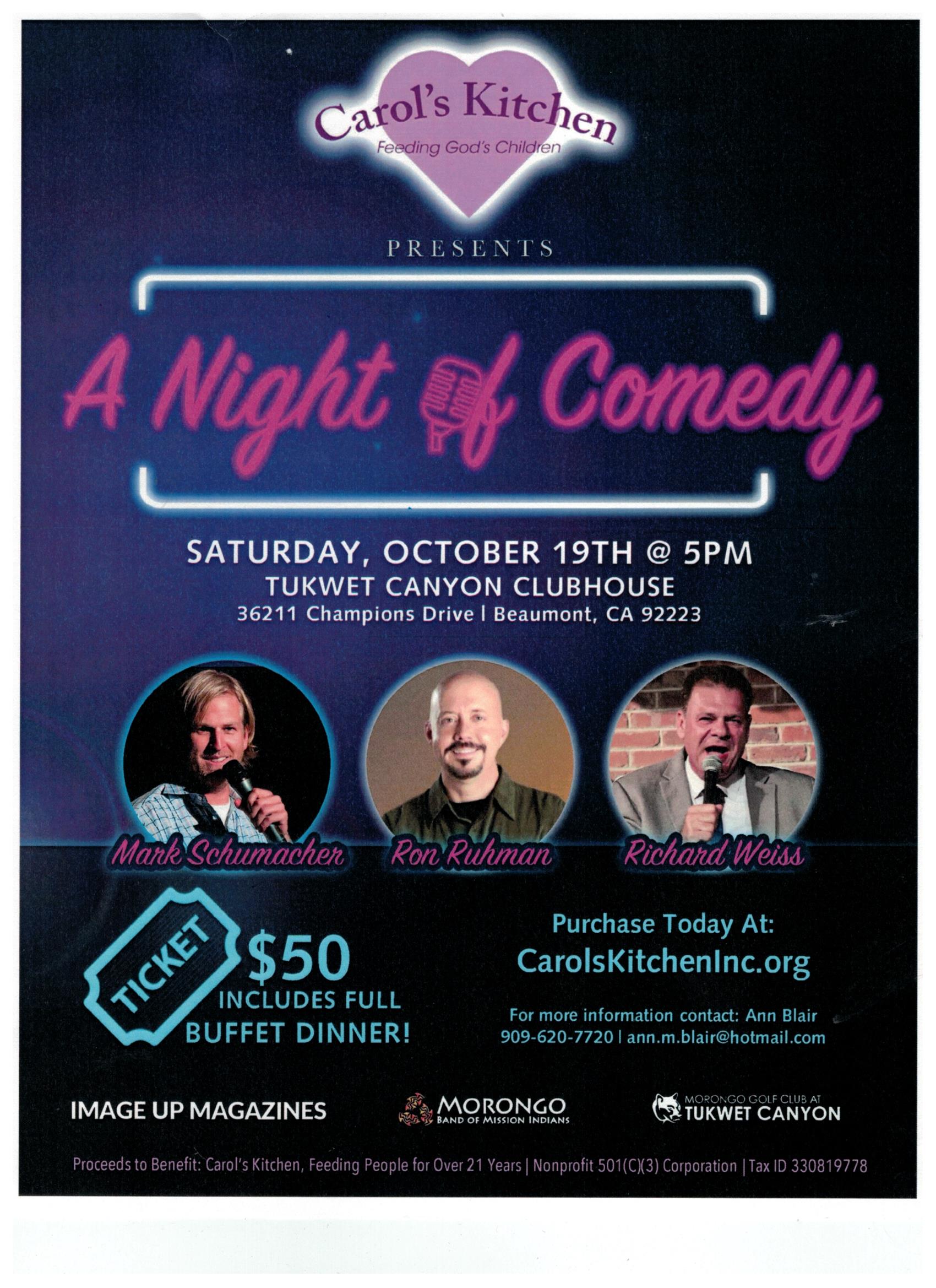 A Night of Comedy Presented by Carol s Kitchen Beaumont Chamber