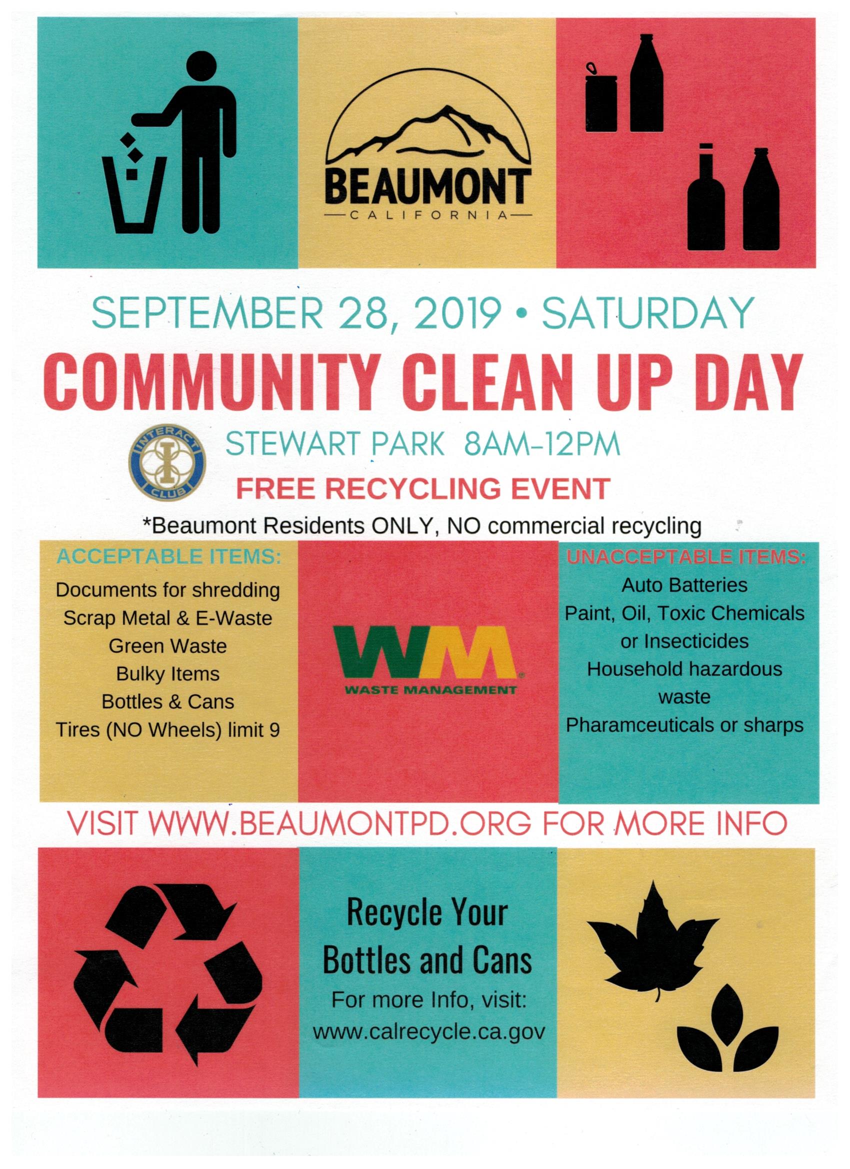 Beaumont Community Clean Up Day Beaumont Chamber of Commerce