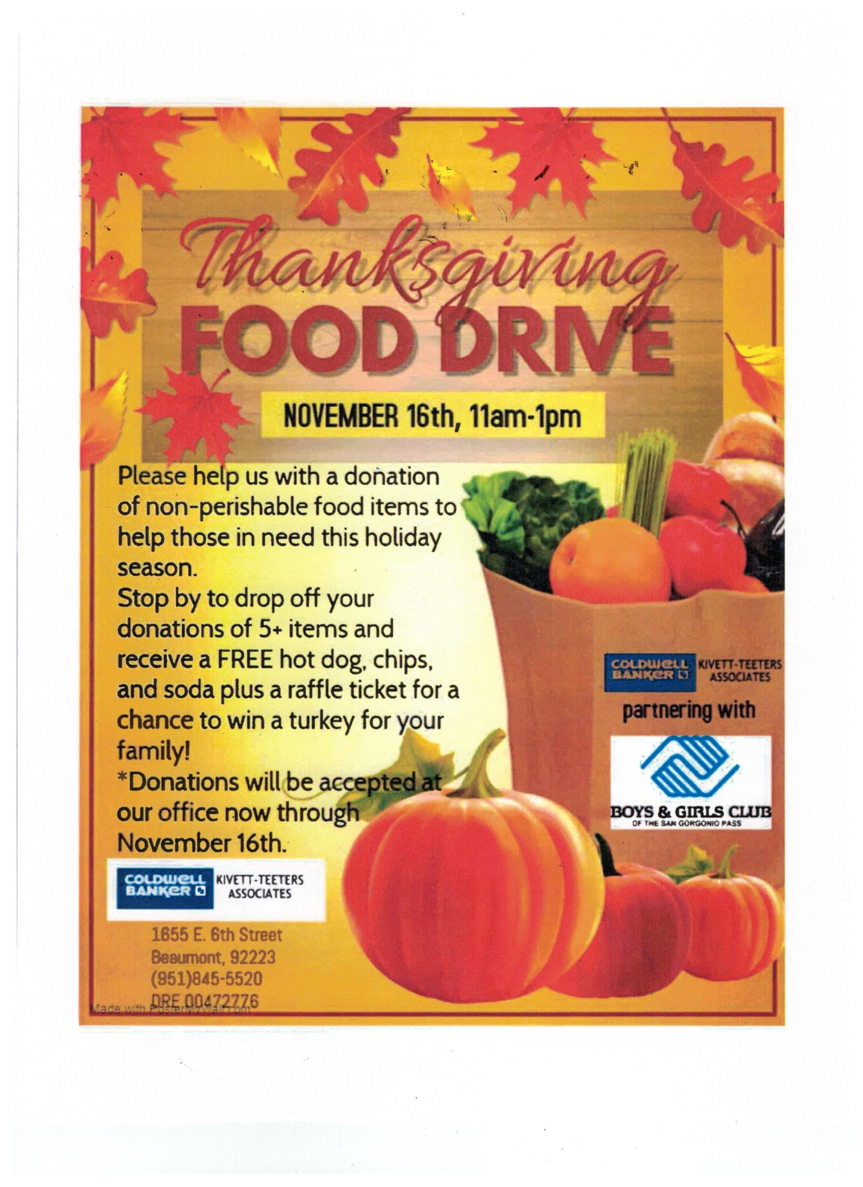 Thanksgiving Food Drive - Beaumont Chamber of Commerce