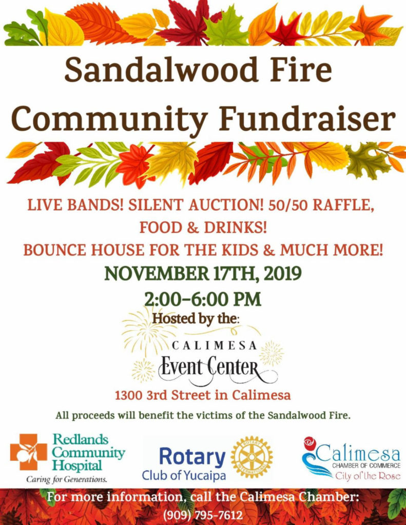 Sandalwood Fire Community Fundraiser @ Calimesa Event Center | Calimesa | California | United States