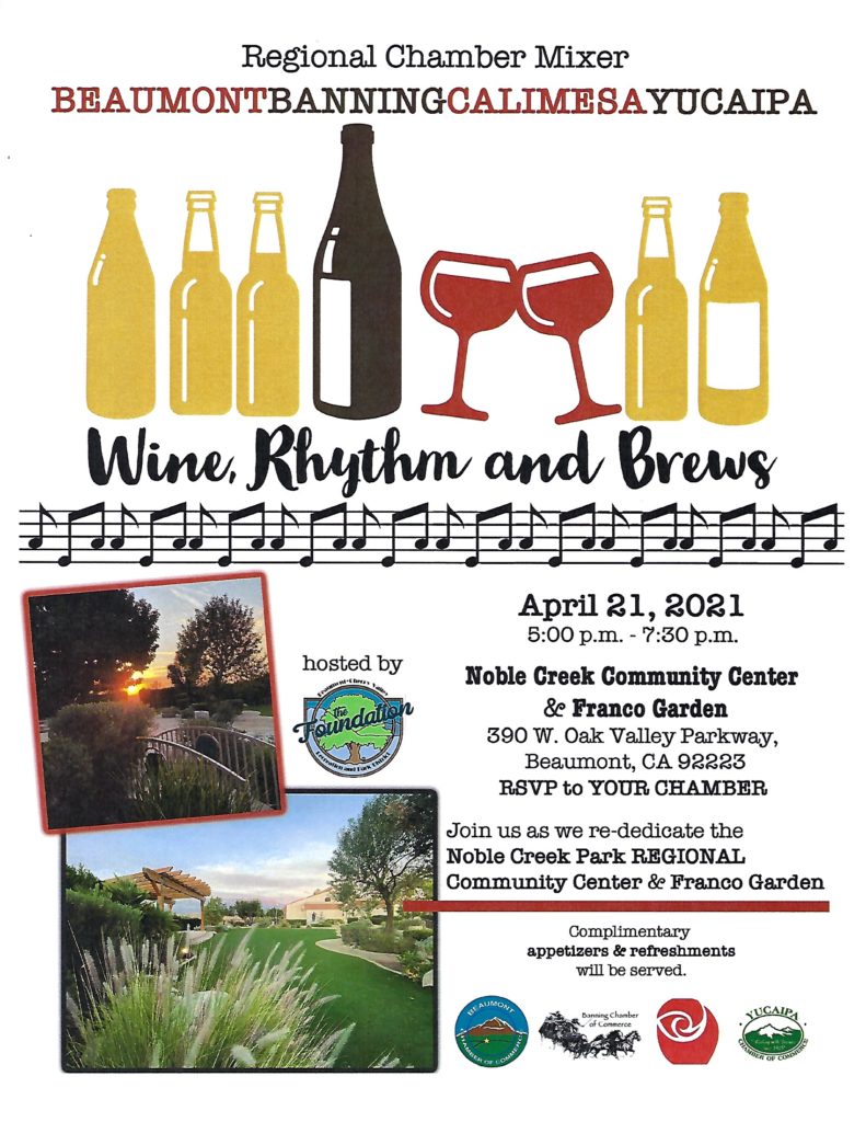 Regional Chamber Mixer @ Noble Creek Community Center & Franco Garden | Beaumont | California | United States