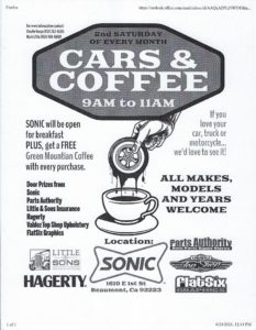 Cars & Coffee every 2nd Sat of every month. @ Sonic | Beaumont | California | United States