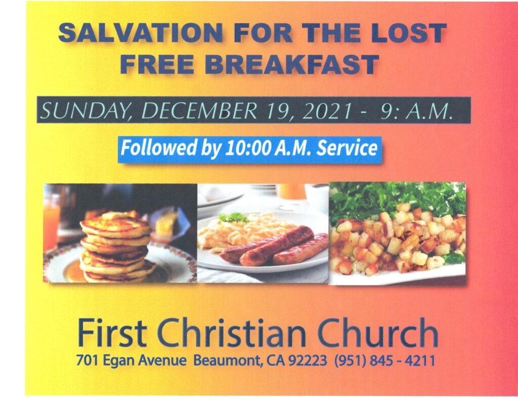 Free Breakfast @ First Christian Church | Beaumont | California | United States