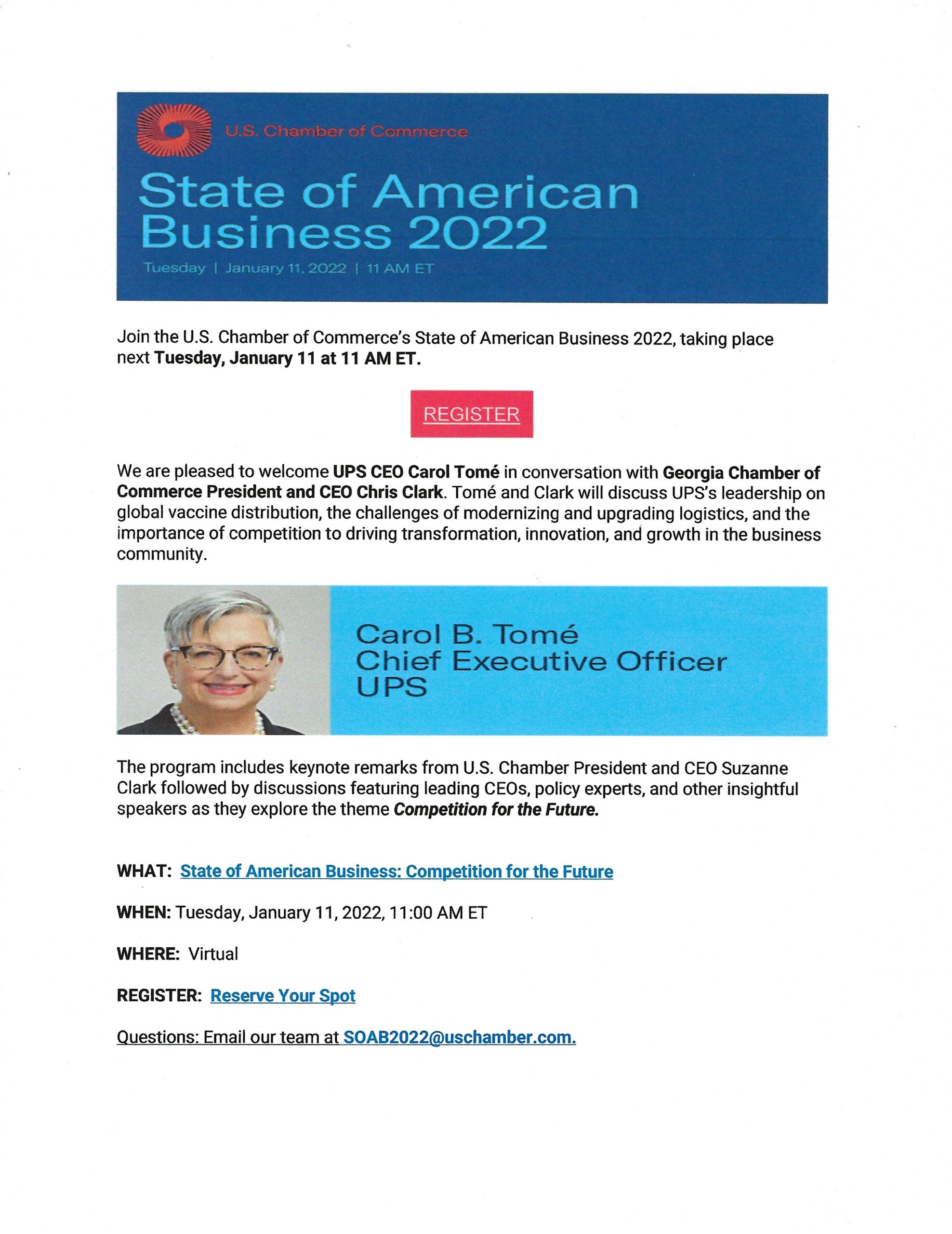 State of Business Mtg. @ Virtual | United States