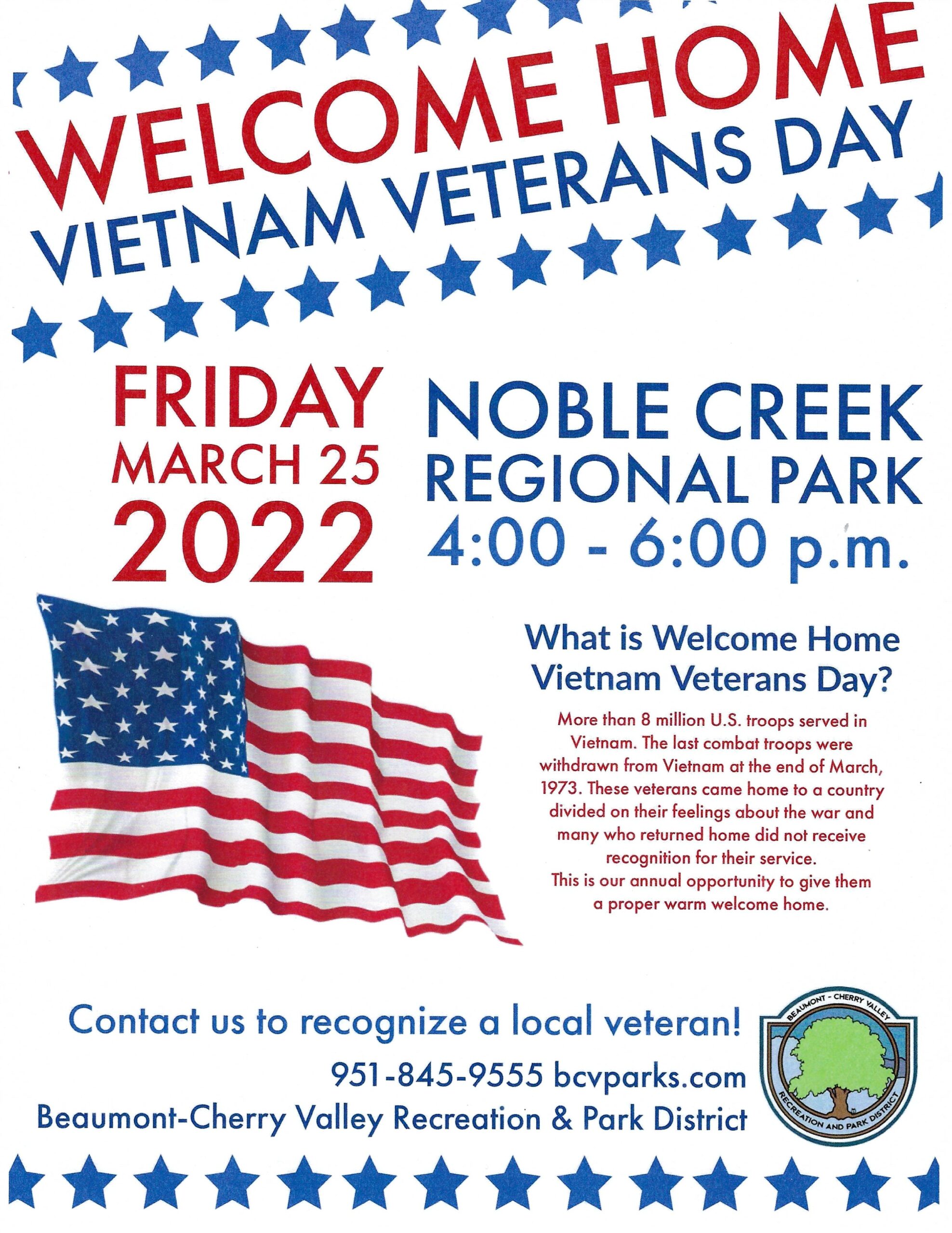 Vietnam Veteran's Day @ Noble Creek Regional Park | Beaumont | California | United States