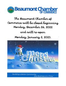 Christmas Closure @ Beaumont Chamber of Commerce | Beaumont | California | United States