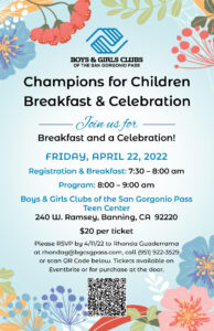 Champions Breakfast @ Boys & Girls Clubs of San Gorgonio Pass Teen Center | Banning | California | United States