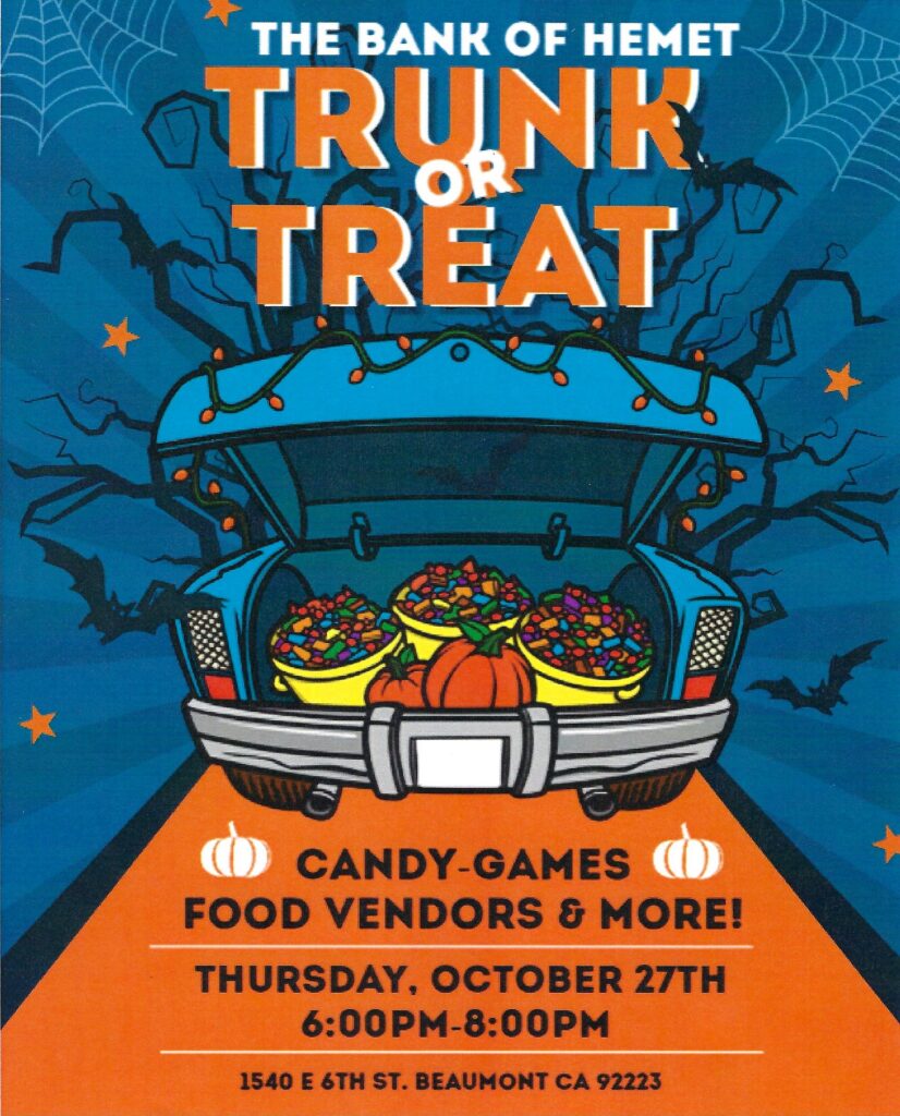 Trunk or Treat @ Bank of Hemet @ The Bank of Hemet | Beaumont | California | United States