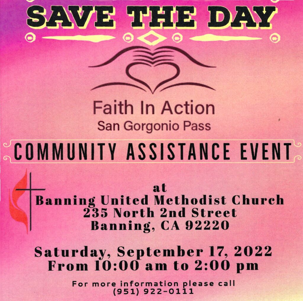 Faith in Action Community Assistance Event @ Banning United Methodist Church | Banning | California | United States