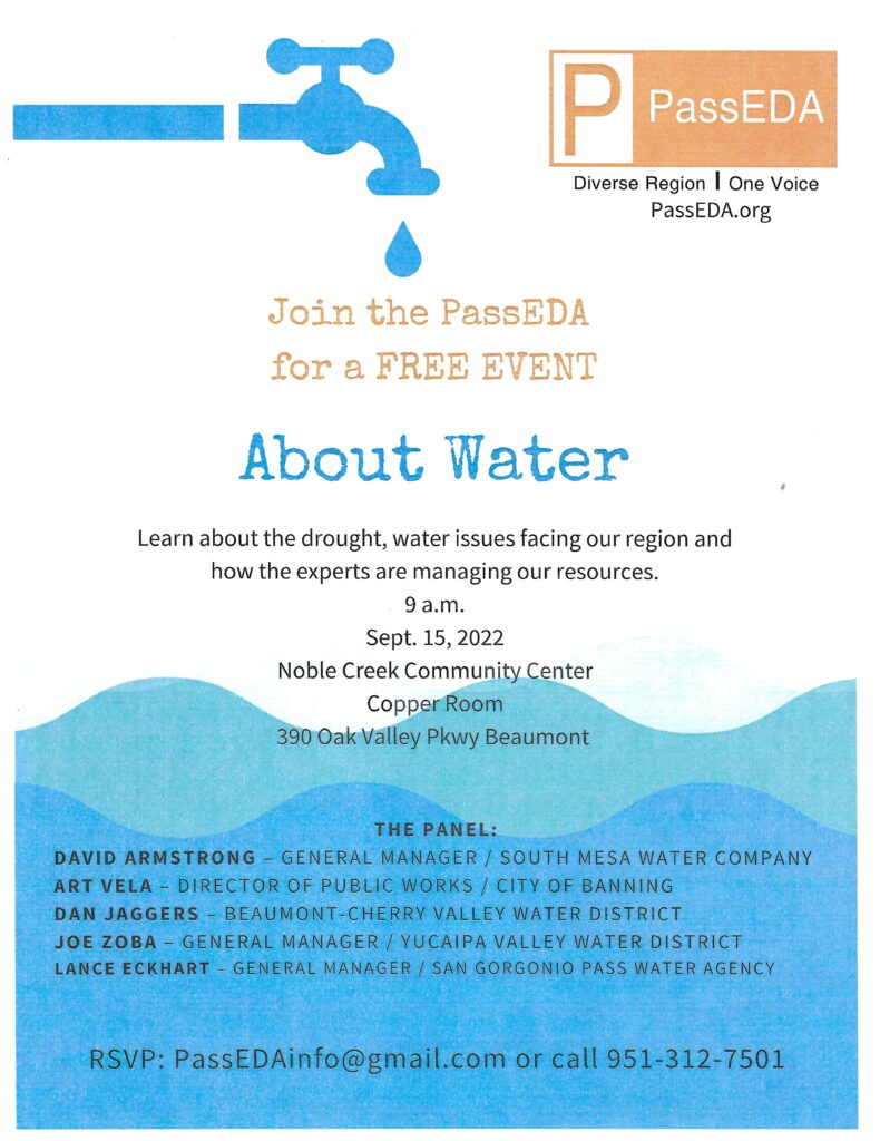 Free PassEDA Water Info. Event @ Noble Creek Regional Park; Copper Room | Beaumont | California | United States