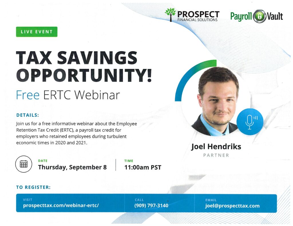 Free Webinar for Tax Savings @ Virtual | Beaumont | California | United States