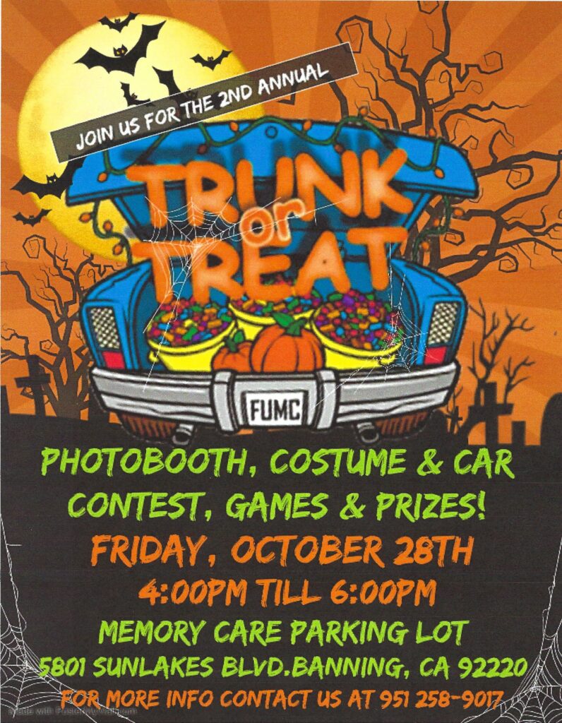 Trunk or Treat at The Lakes @ The Lakes Memory Care Parking Lot | Banning | California | United States