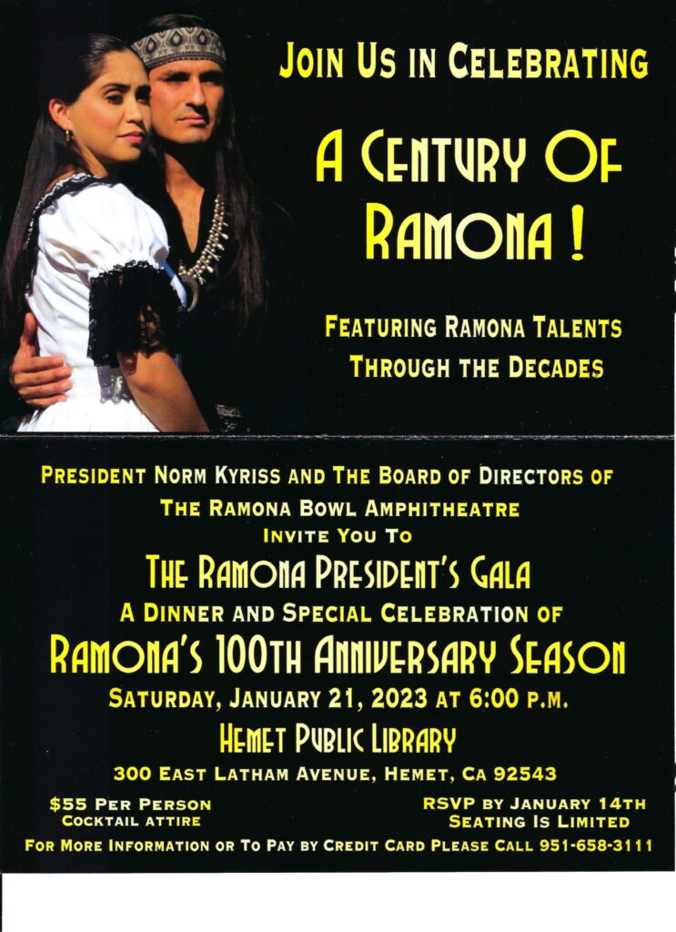 Ramona President's Gala @ Hemet Public Library | Hemet | California | United States