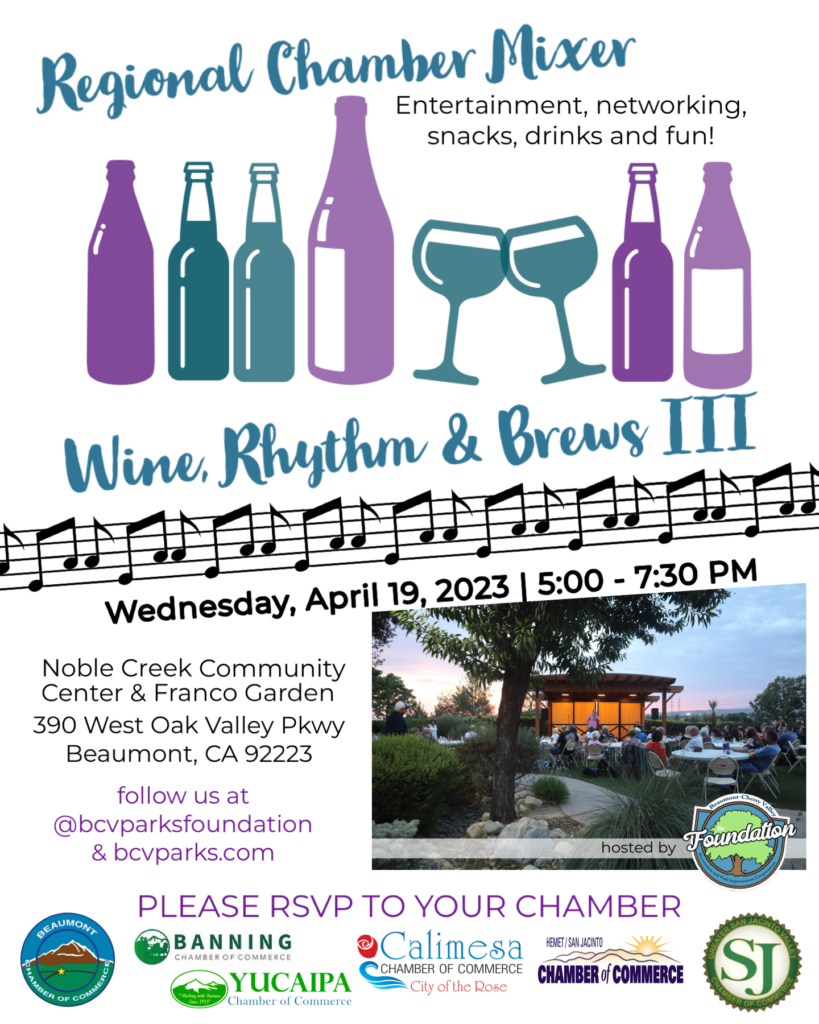 Regional Chamber Mixer @ Noble Creek Community Center, Donna Franco Garden | Beaumont | California | United States