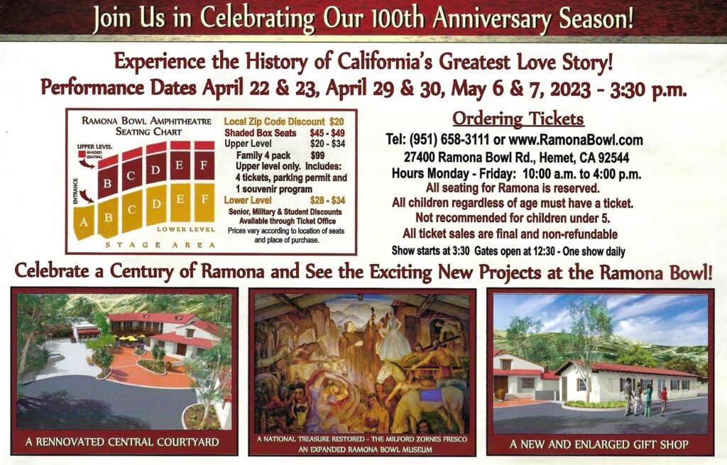 "History of CA's Greatest Love Story" at Ramona Bowl @ Ramona Bowl Amphitheatre | Hemet | California | United States