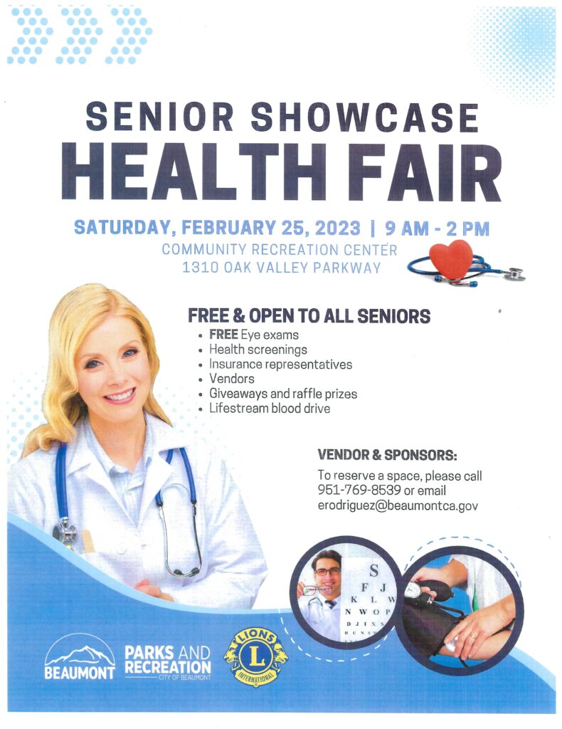 Senior Showcase Health Fair @ Albert A. Chatigny, Sr. Community Recreation Center | Beaumont | California | United States