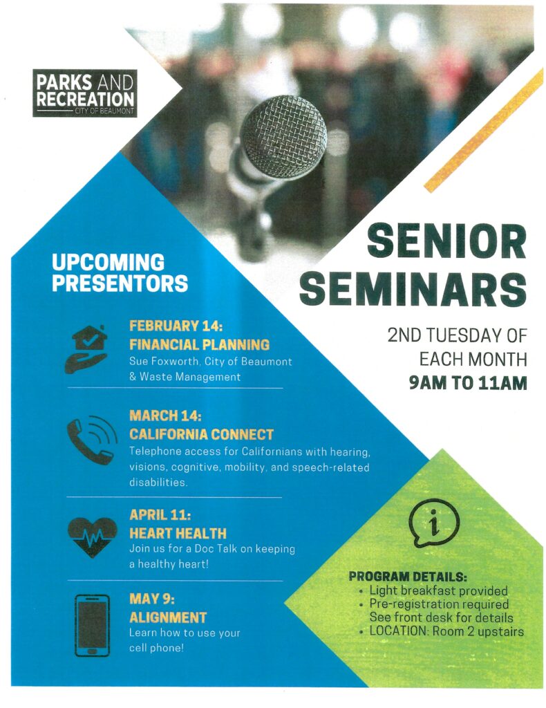 Senior Seminars @ Beaumont, CA | Beaumont | California | United States