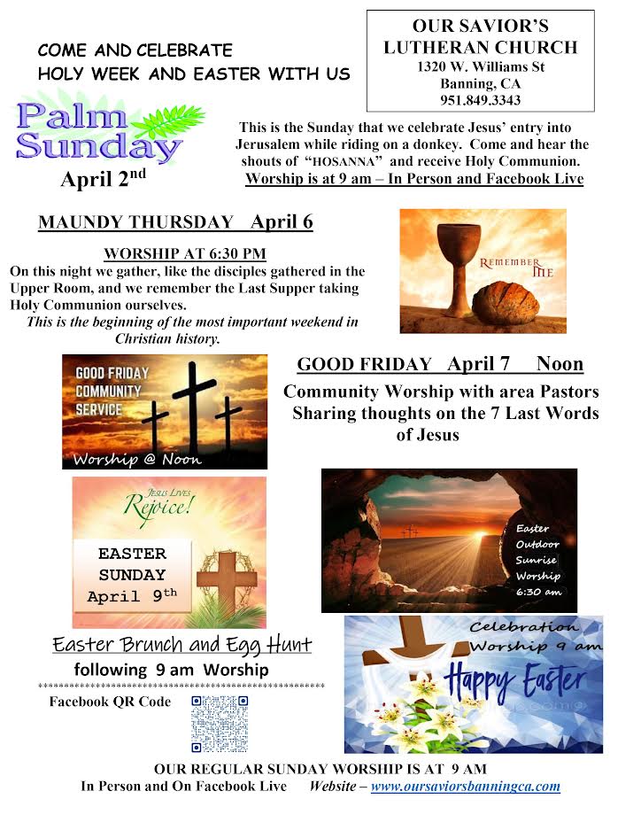 Palm Sunday Worship  - Our Savior's Lutheran Church @ Our Savior's Lutheran Church