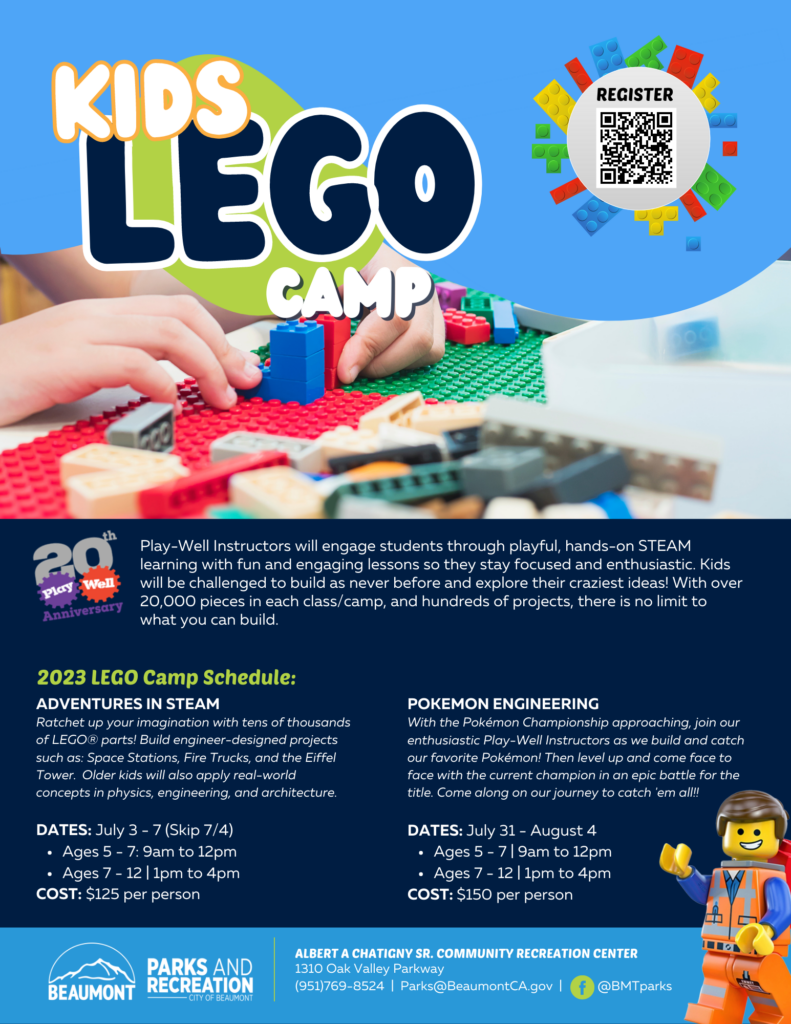 Kids Lego Camp (ages 5-7) @ Chatigny, Sr. Community Center | Beaumont | California | United States