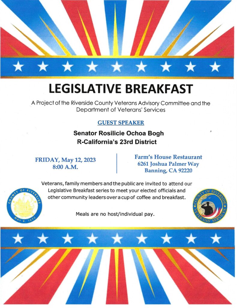 Legislative Breakfast @ Farm's House Restaurant | Banning | California | United States