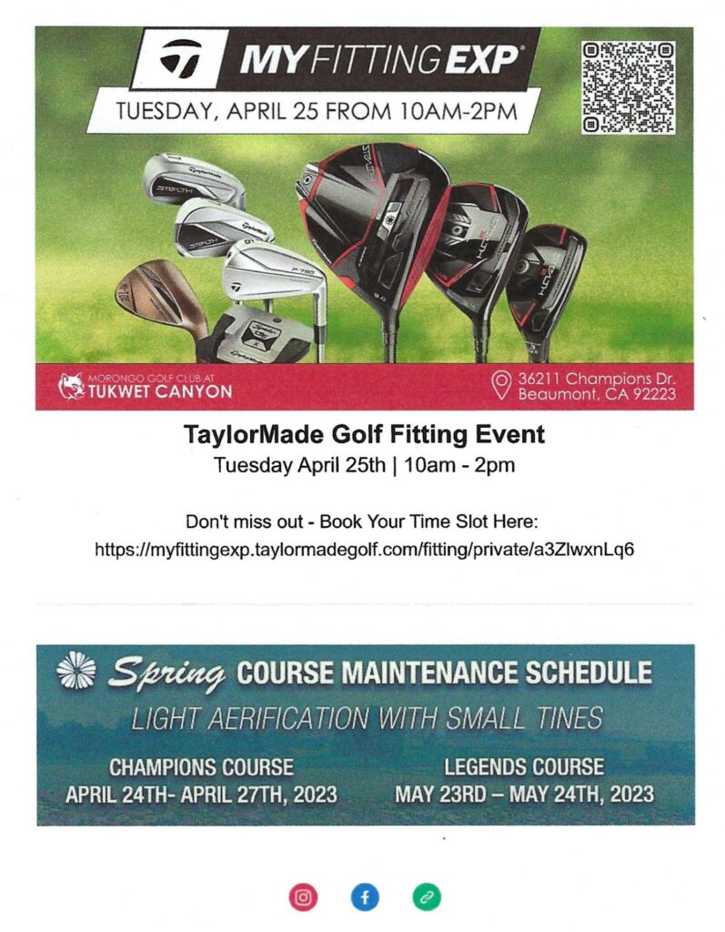 TaylorMade Golf Fitting Event @ Morongo Golf Club @ Tukwet Canyon | Beaumont | California | United States