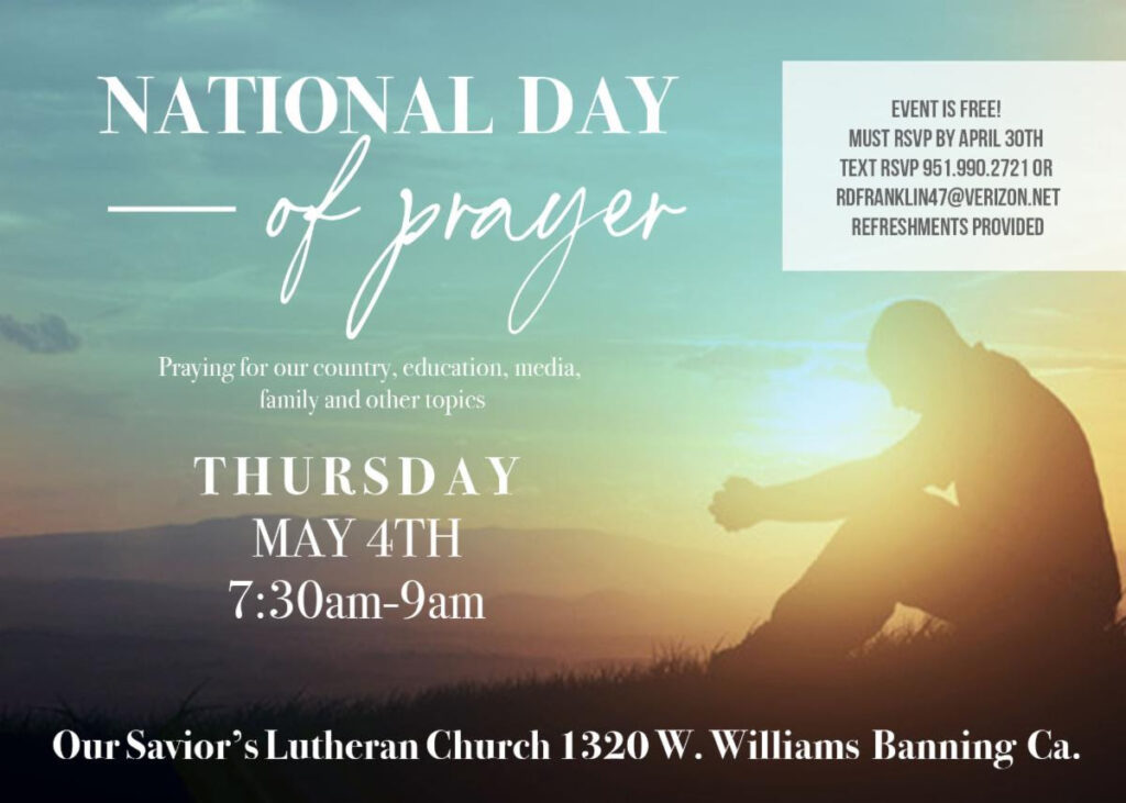 National Day of Prayer @ Our Savior's Lutheran Church | Banning | California | United States