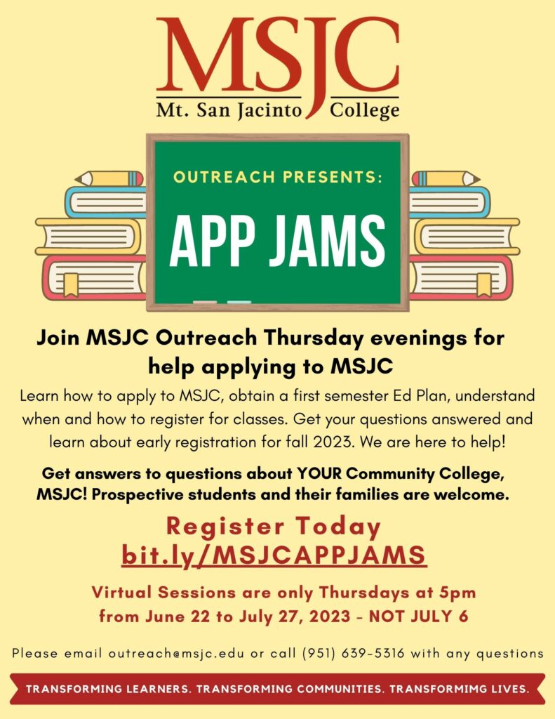 MSJC Outreach @ On-line