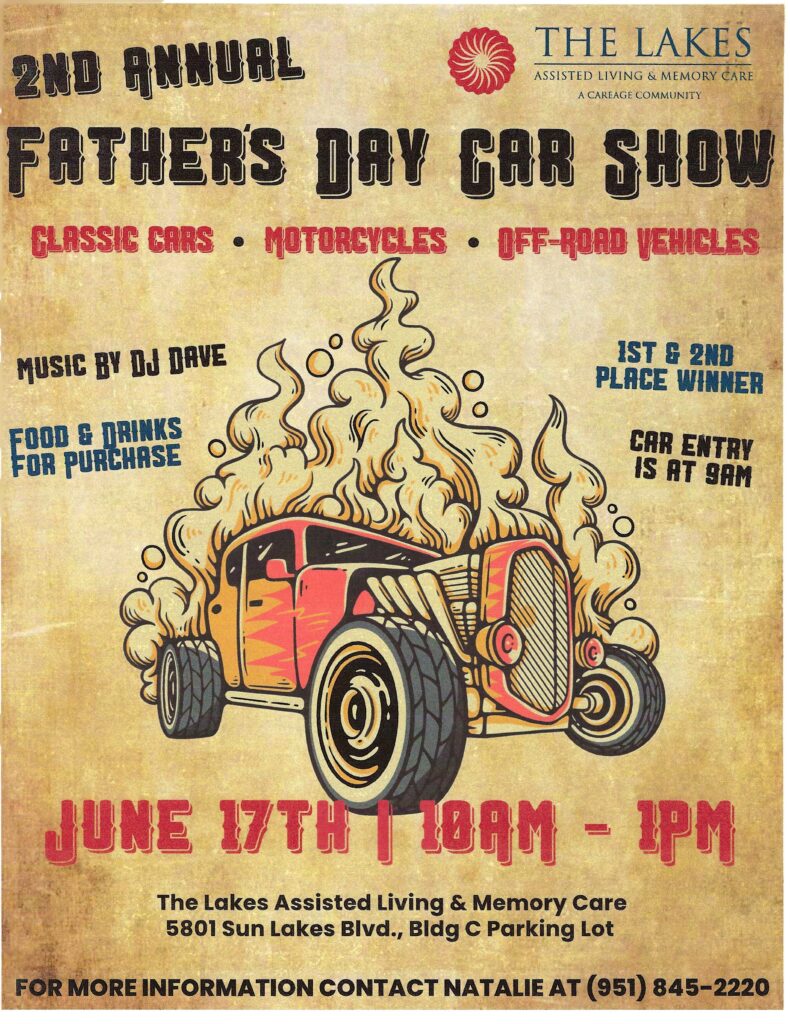 Father's Day Car Show @ The Lakes Assisted Living & Memory Care | Banning | California | United States