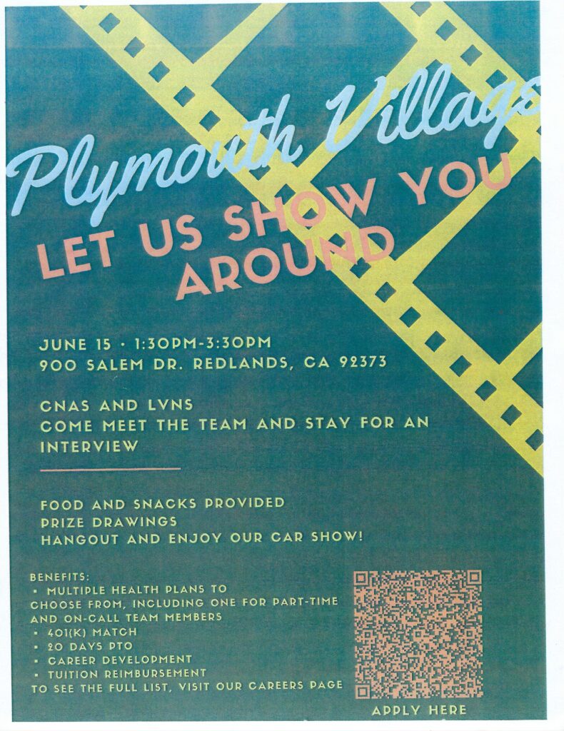 Plymouth Village "Let Us Show You Around" @ Plymouth Village | Redlands | California | United States