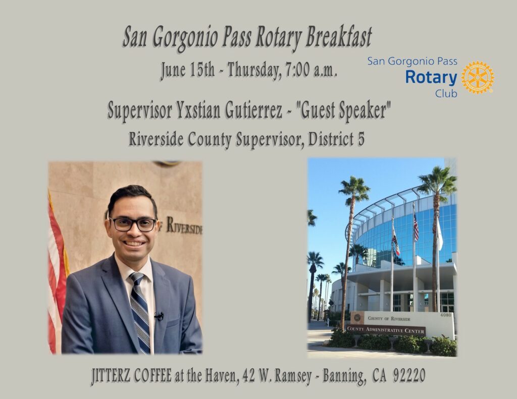 SGP Rotary Breakfast - Supervisor Gutierrez @ Jitterz Coffee | Banning | California | United States