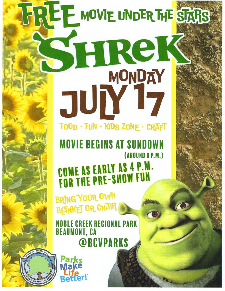 Movie Under the Stars - Shrek @ Noble Creek Regional Park | Beaumont | California | United States