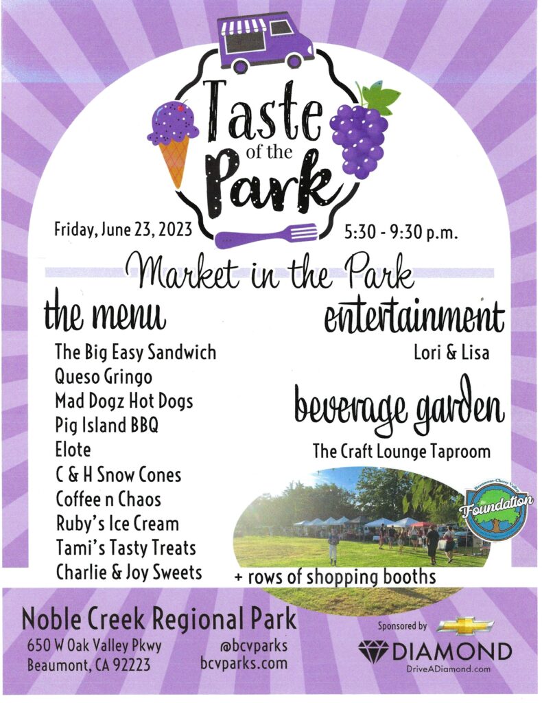 Taste of the Park - Market in the Park @ Noble Creek Regional Park