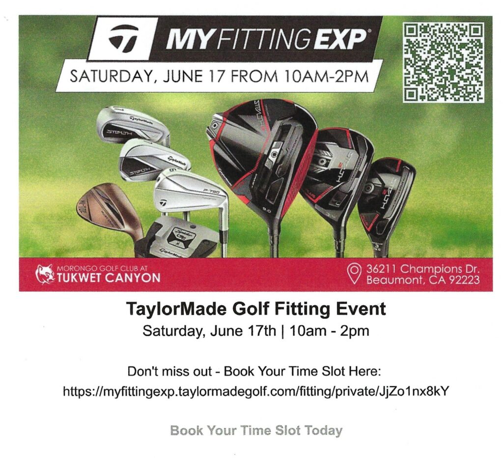 TaylorMade Golf Fitting Event @ Morongo Golf Club @ Tukwet Canyon | Beaumont | California | United States