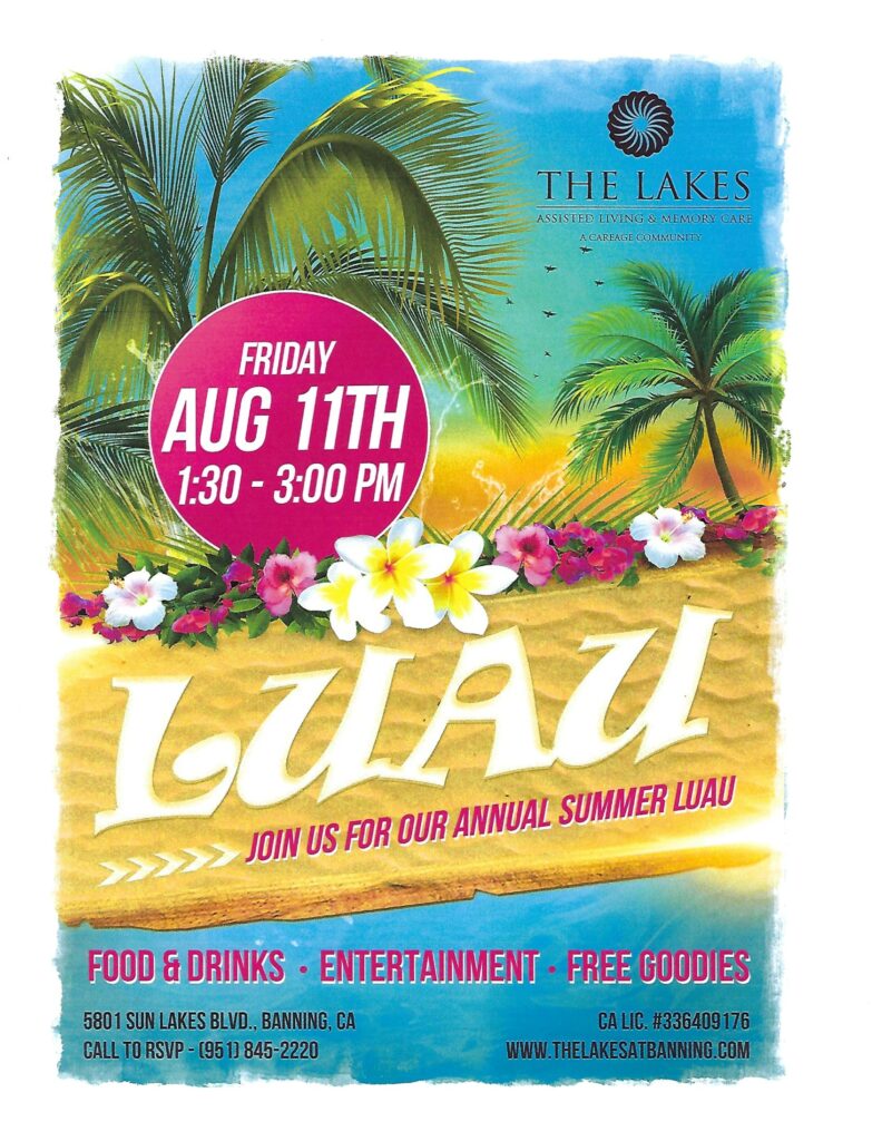 Annual Summer Luau at The Lakes @ The Lakes Assisted Living & Memory Care | Banning | California | United States