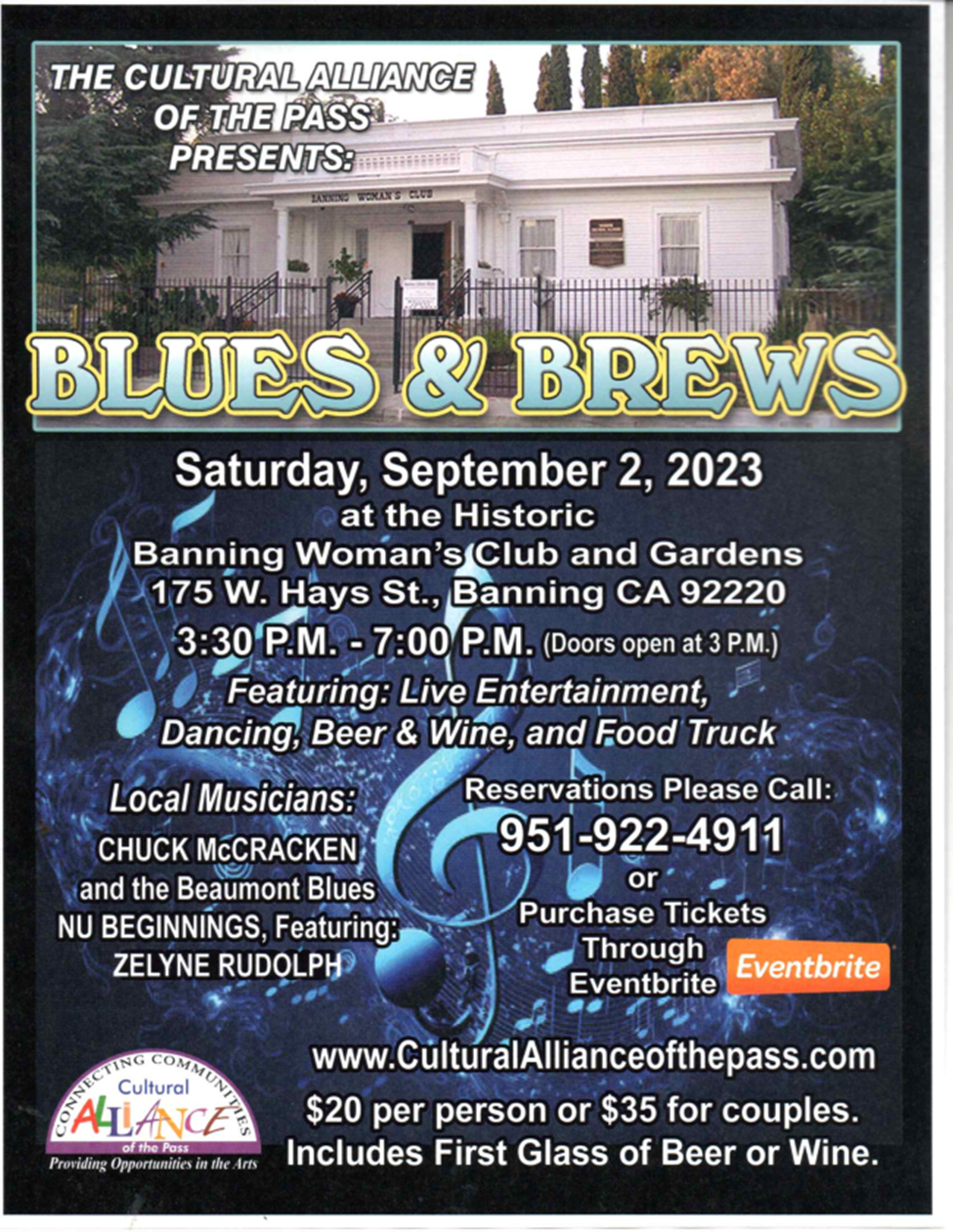 Blues & Brews @ Banning Woman's Club and Gardens | Banning | California | United States