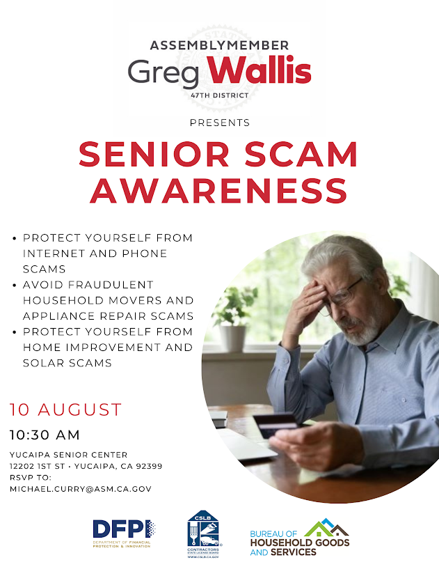 Senior Scam Awareness @ Yucaipa Senior Center | Yucaipa | California | United States