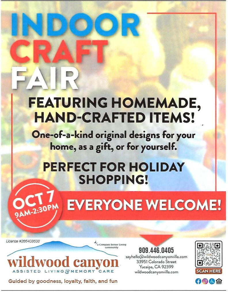 Indoor Craft Fair @ Wildwood Canyon Villa | Yucaipa | California | United States