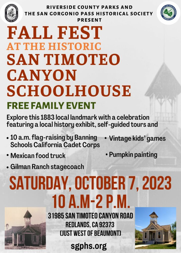 Fall Fest at San Timoteo Canyon Schoolhouse @ San Timoteo Canyon Schoolhouse | Redlands | California | United States