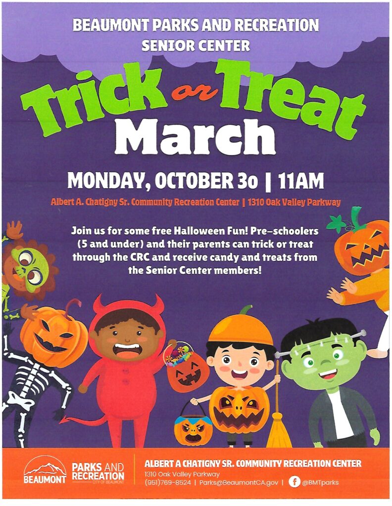 Trick or Treat March @ Albert A. Chatigny, Sr. Community Recreation Center | Beaumont | California | United States