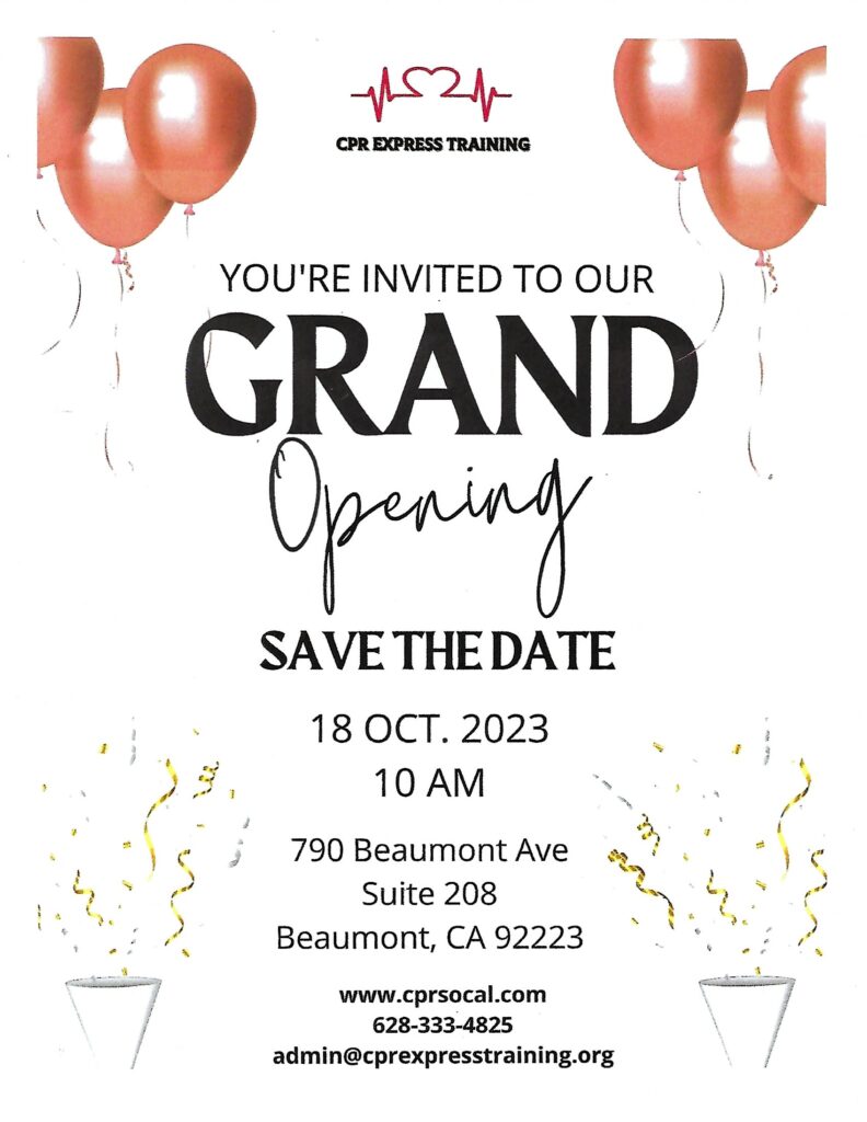 Grand Opening - CPR Express Training @ CPR Express Training | Beaumont | California | United States