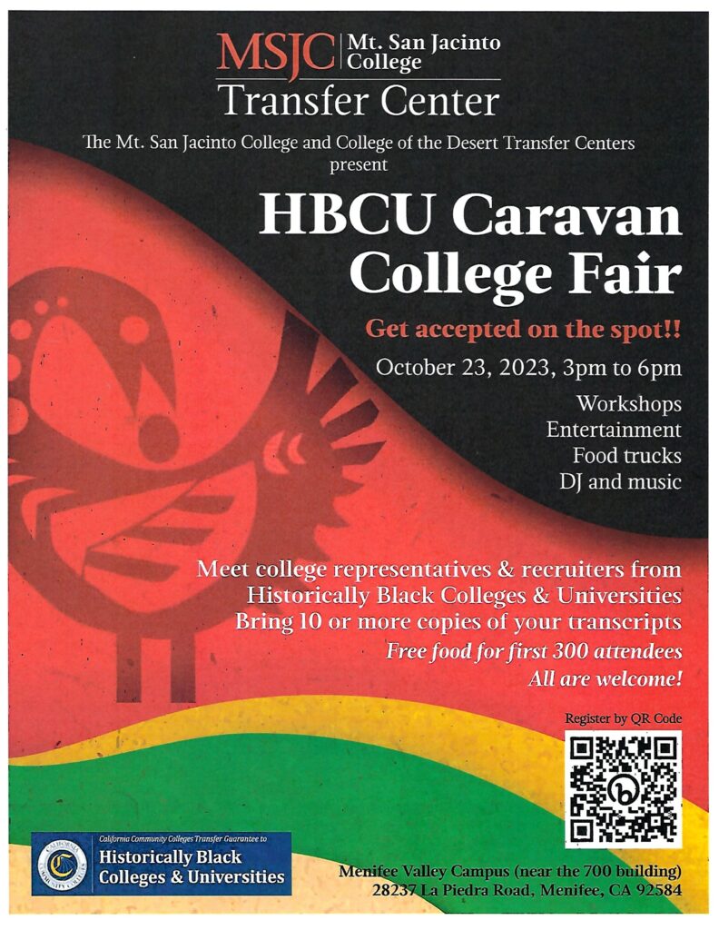 HBCU Caravan College Fair @ MSJC Menifee Valley Campus | Menifee | California | United States