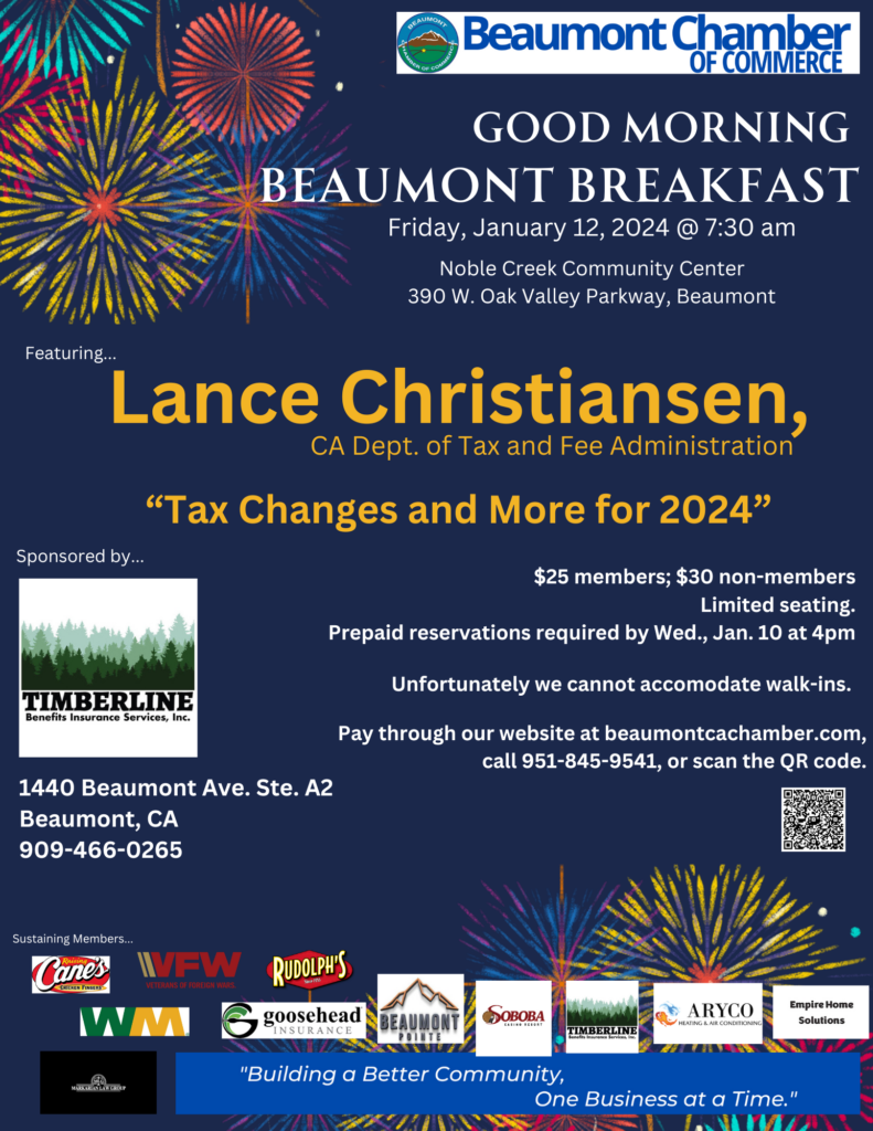 Good Morning Beaumont Breakfast @ Noble Creek Community Center, Copper Room | Beaumont | California | United States