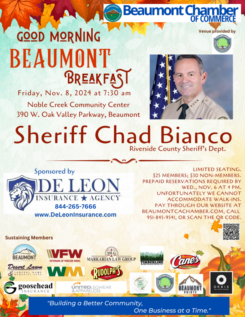 Good Morning Beaumont Breakfast @ Noble Creek Community Center, Copper Room | Beaumont | California | United States