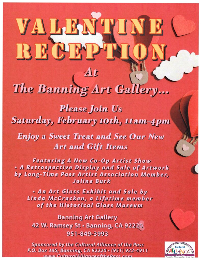 Valentine Reception @ The Banning Art Gallery @ Banning Art Gallery | Banning | California | United States