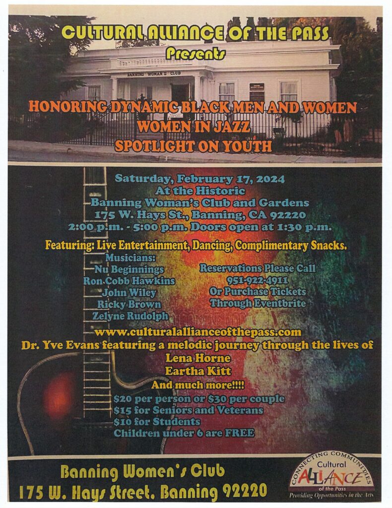 Honoring Dynamic Black Men & Women @ Banning Woman's Club & Gardens | Banning | California | United States