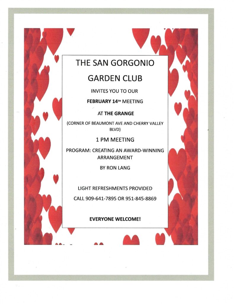 San Gorgonio Garden Club Meeting @ The Grange