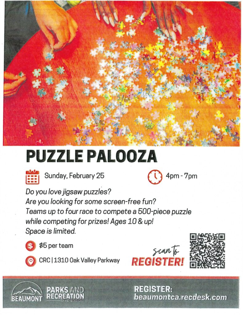 Puzzle Palooza @ Chatigny, Sr. Community Center | Beaumont | California | United States