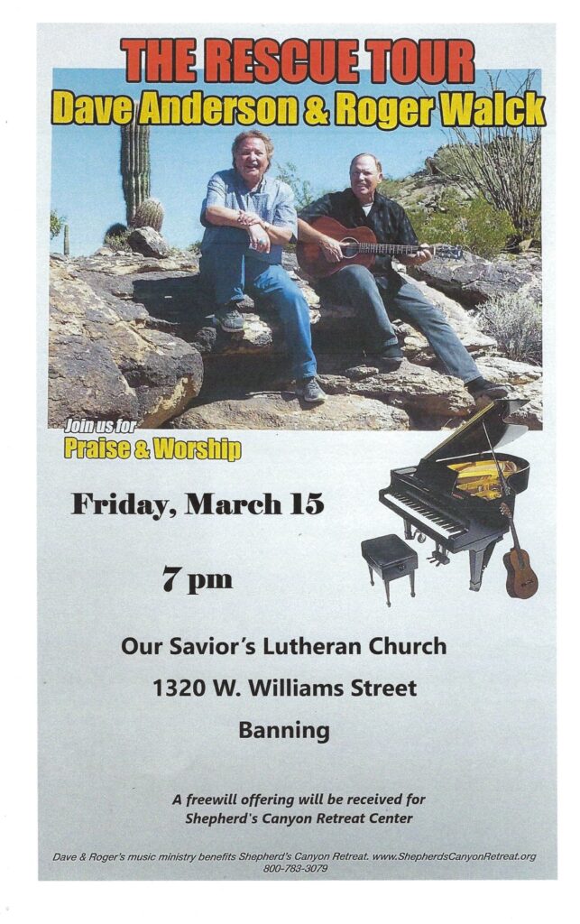 The Rescue Tour @ Our Savior's Lutheran Church | Banning | California | United States