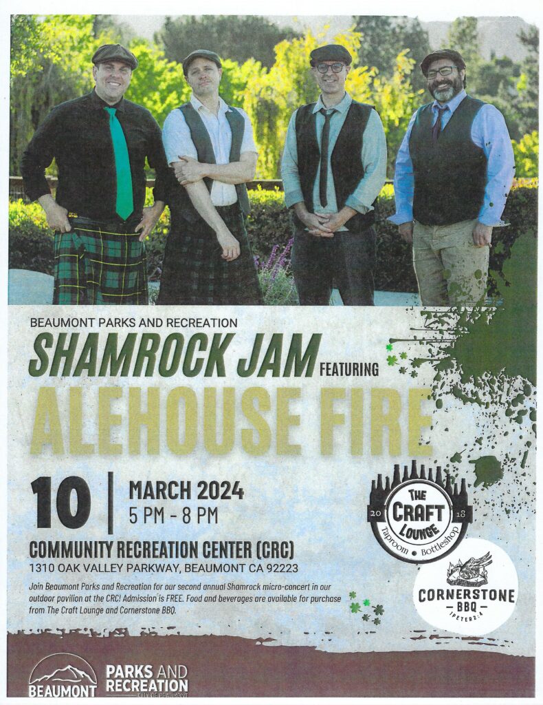 Shamrock Jam featuring Alehouse Fire @ Albert A. Chatigny, Sr. Community Recreation Center | Beaumont | California | United States