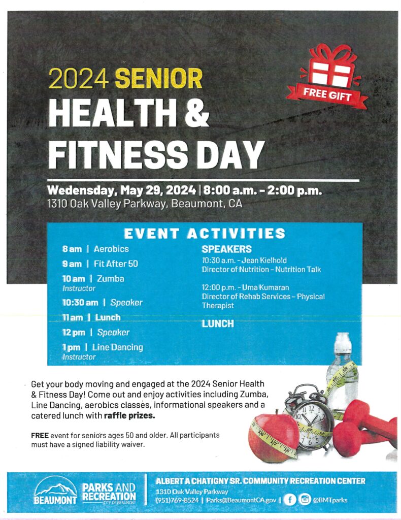 Senior Health & Fitness Day @ Albert A. Chatigny, Sr. Community Recreation Center | Beaumont | California | United States